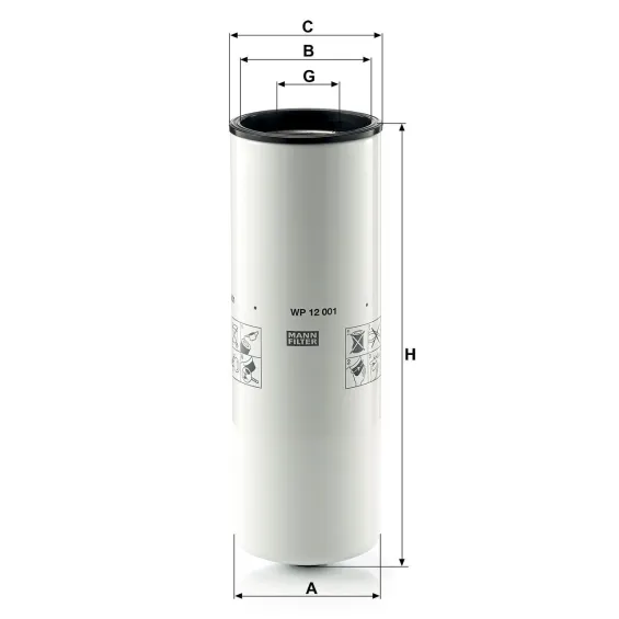 WP 12 001 Yağ Filtresi